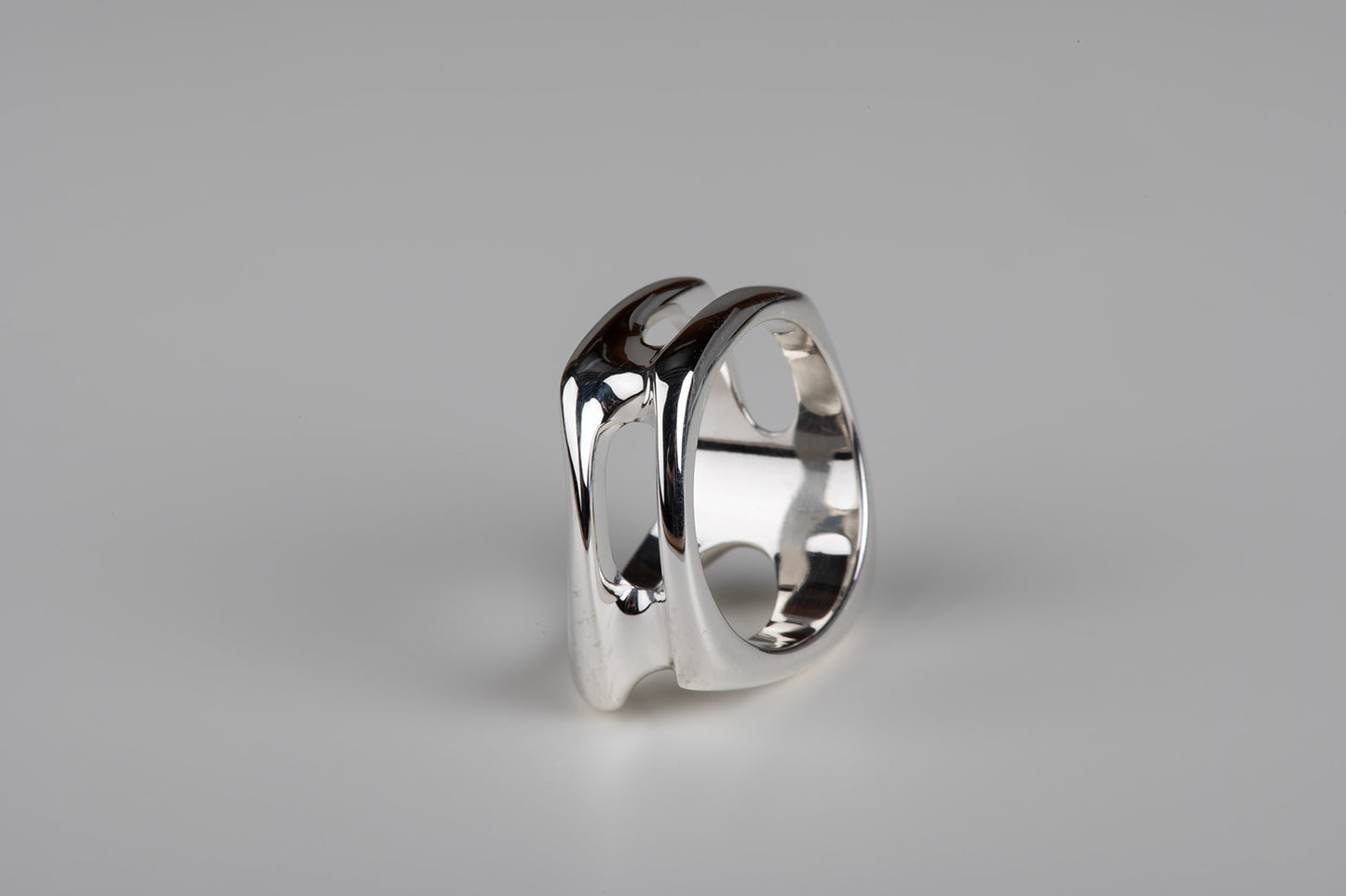 modernist abstract sterling silver rings à la Henry Moore
