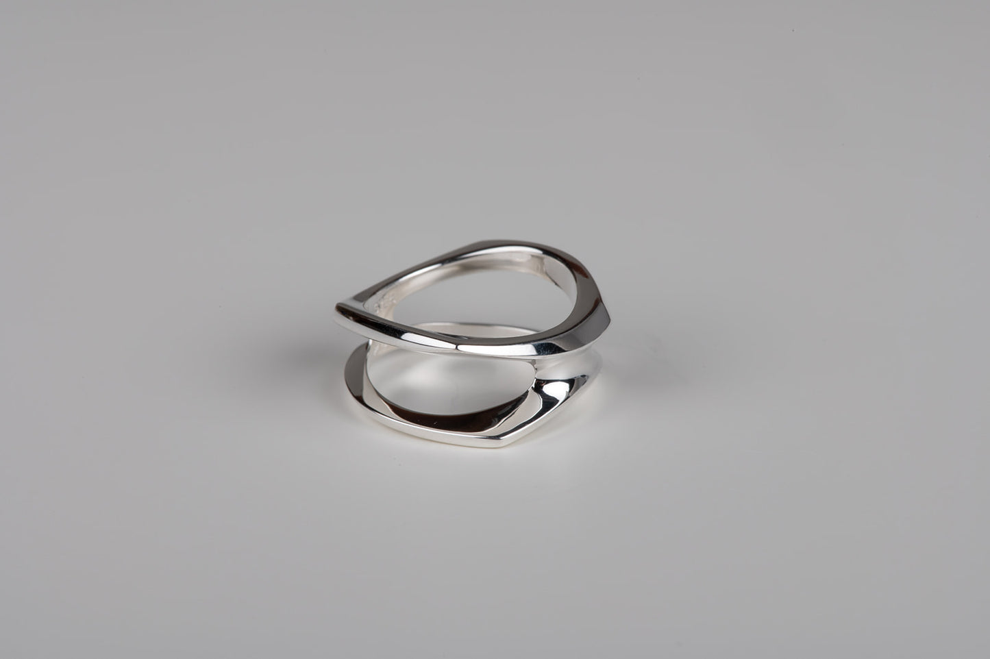modernist abstract sterling silver rings à la Henry Moore
