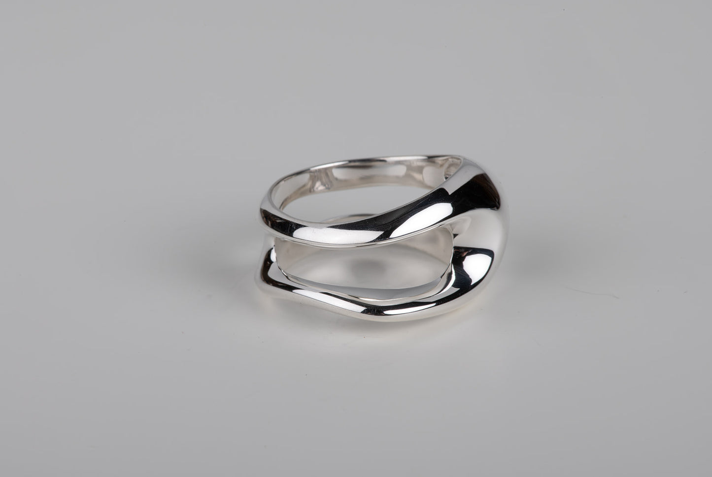 modernist abstract sterling silver rings à la Henry Moore