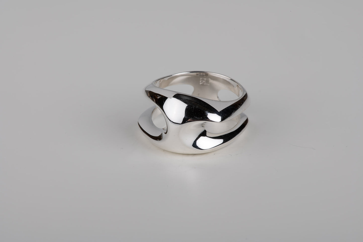 modernist abstract sterling silver rings à la Henry Moore