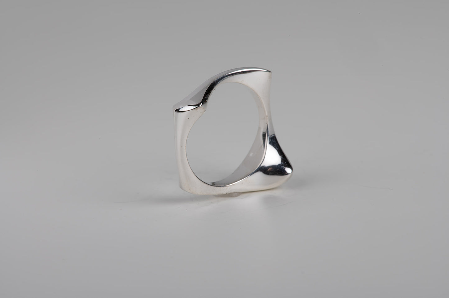 modernist abstract sterling silver rings à la Henry Moore