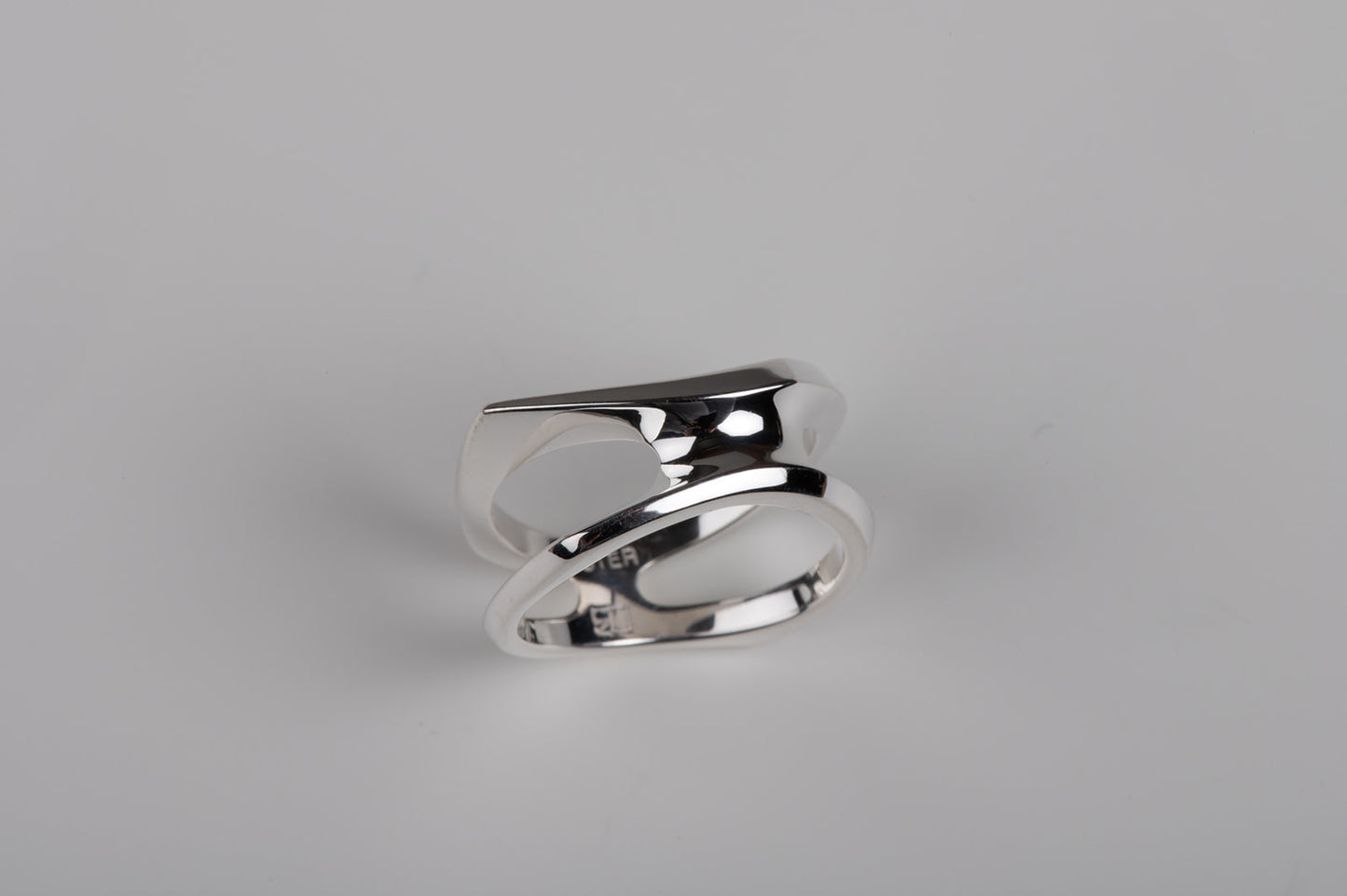 modernist abstract sterling silver rings à la Henry Moore